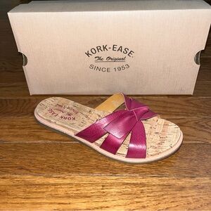 Kork-Ease The Original Brigit Slide Sandals Bright Purple & Tan Women’s Size 6